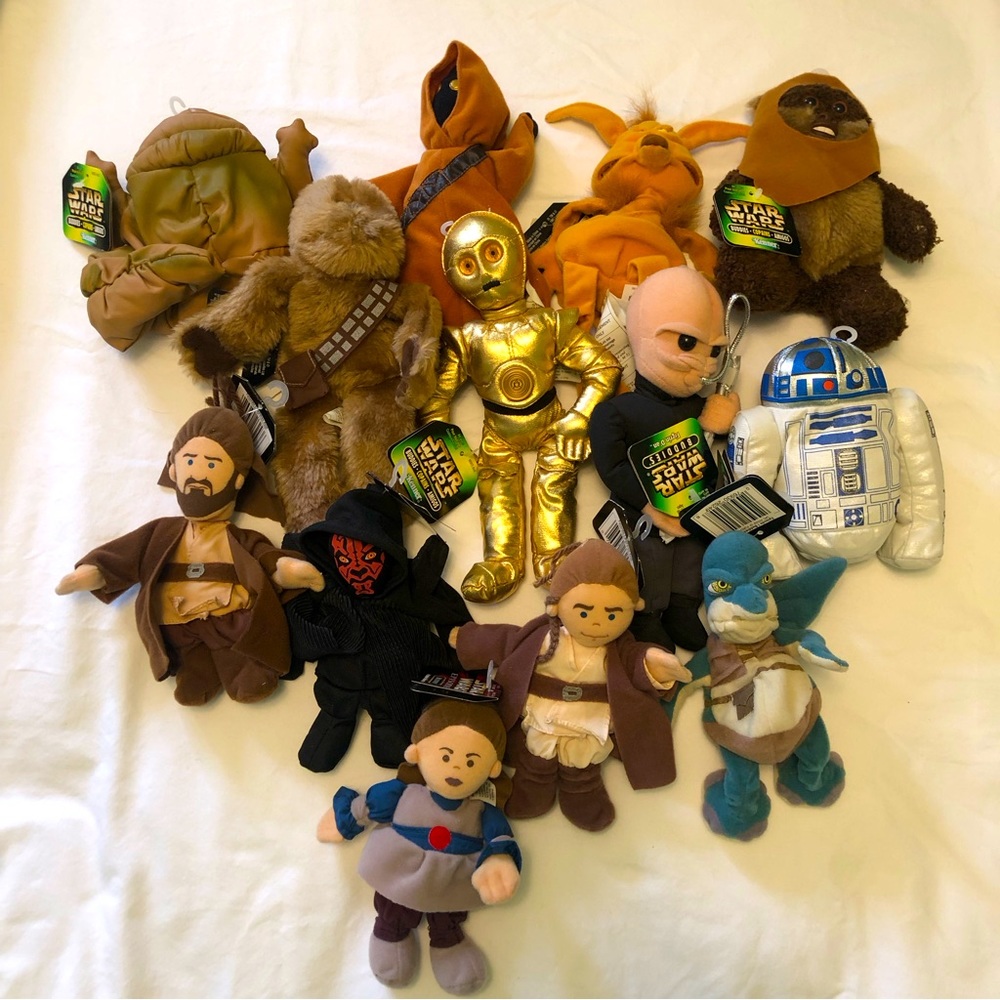 LOT of 13 1997/1999 Star Wars Buddies Plush Figures With Original Tags